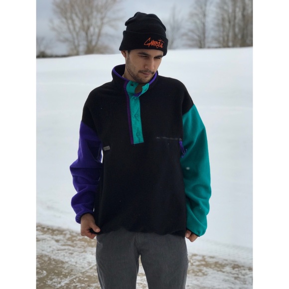 🌟SOLD🌟90’s Columbia Color-Block T-Snap Fleece - Picture 7 of 8